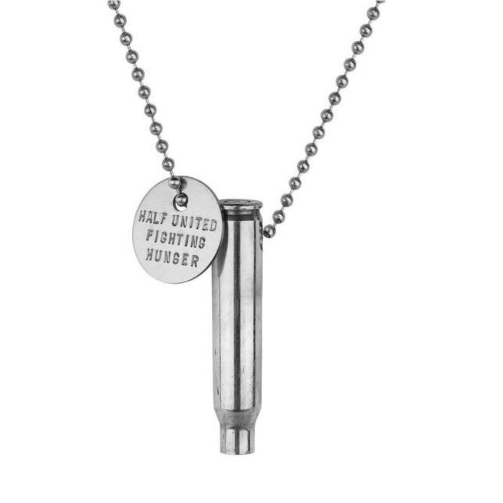 Silver Bullet Necklace with Charm